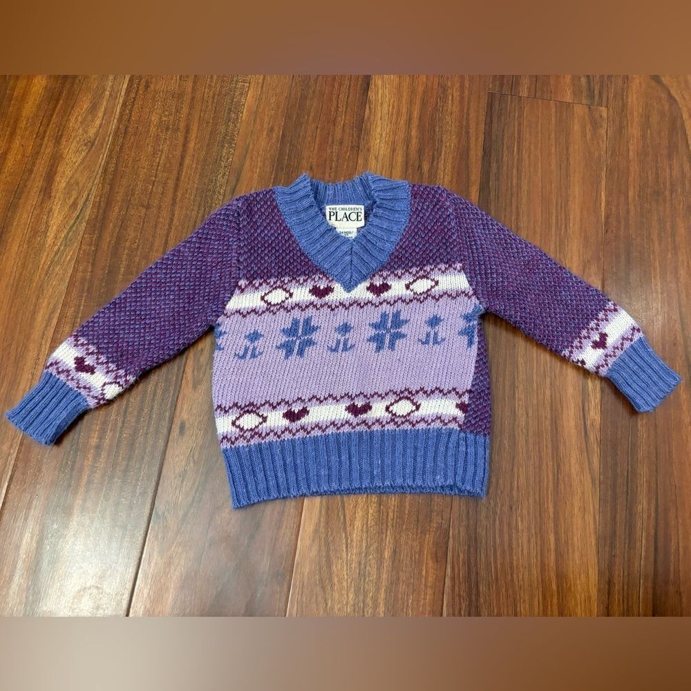 The Children’s Place y2k purple wintery sweater